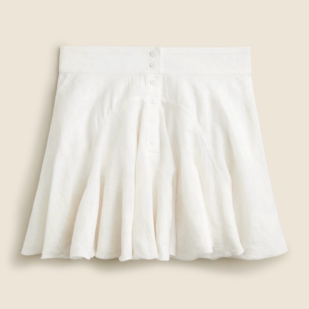 JCrew White Women's Button-up Skirt in Linen